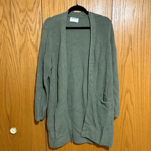 Old Navy Shaker Stitch Long Line Open Front Cardigan in Norfolk Pine size XL - Picture 2 of 6